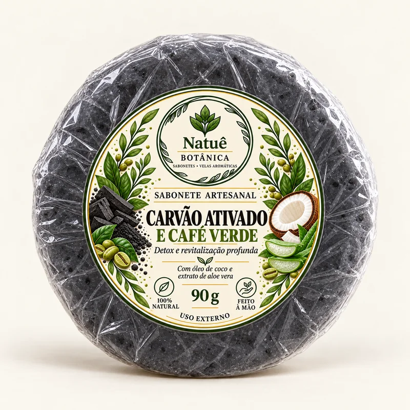 Sabonete de Carvão Ativado e Café Verde