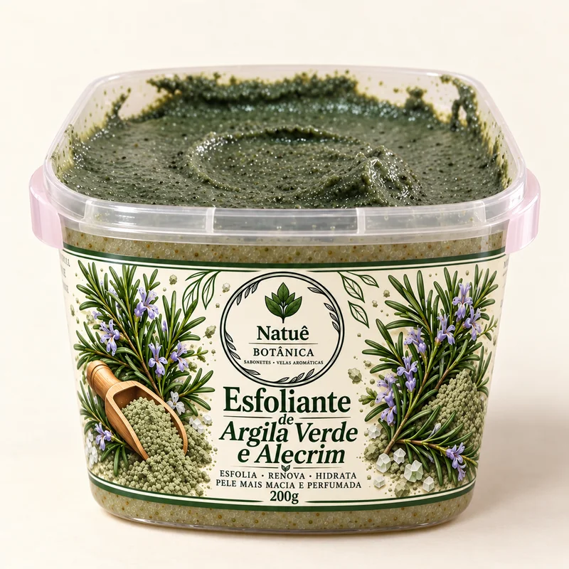 Esfoliante de Argila Verde e Alecrim
